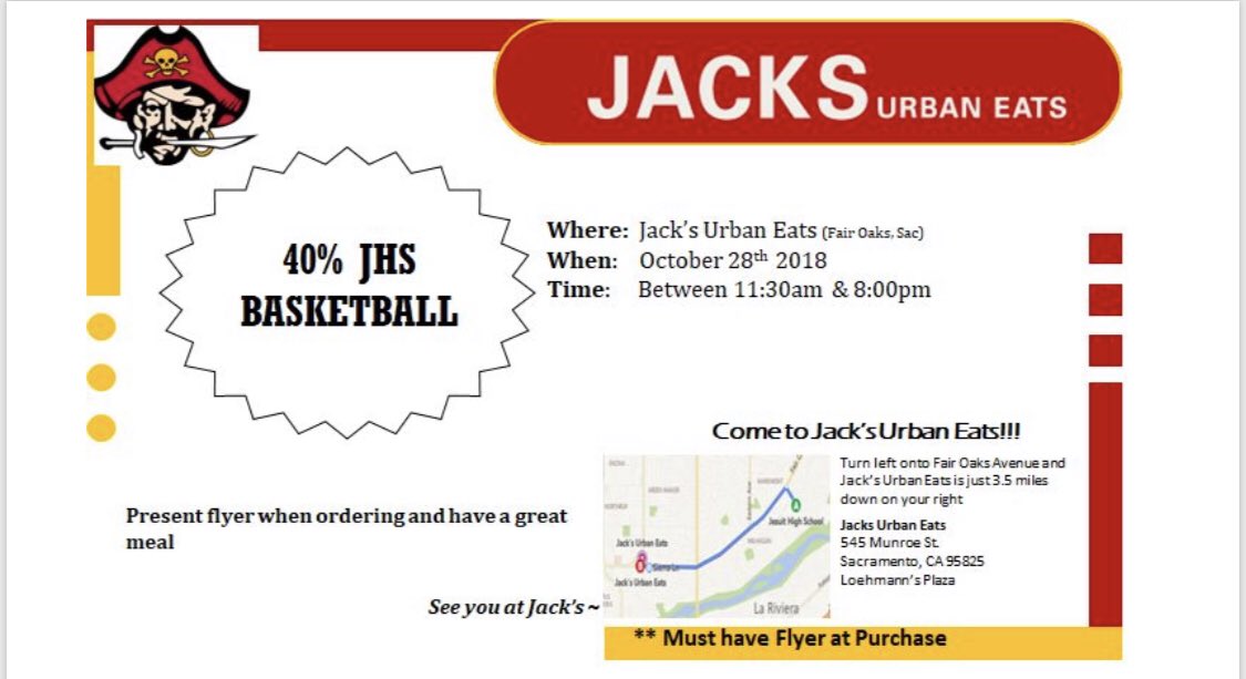 Christopher M.Holley (@chrismholley) on Twitter photo Come out today and break bread with us to support Jesuitās Varsity Hoop squad at Jackās Urban Eats! <a href="/Jesuitsacbball/">Marauders Basketball</a> Come out today and break bread with us to support Jesuitās Varsity Hoop squad at Jackās Urban Eats! <a href="/Jesuitsacbball/">Marauders Basketball</a>