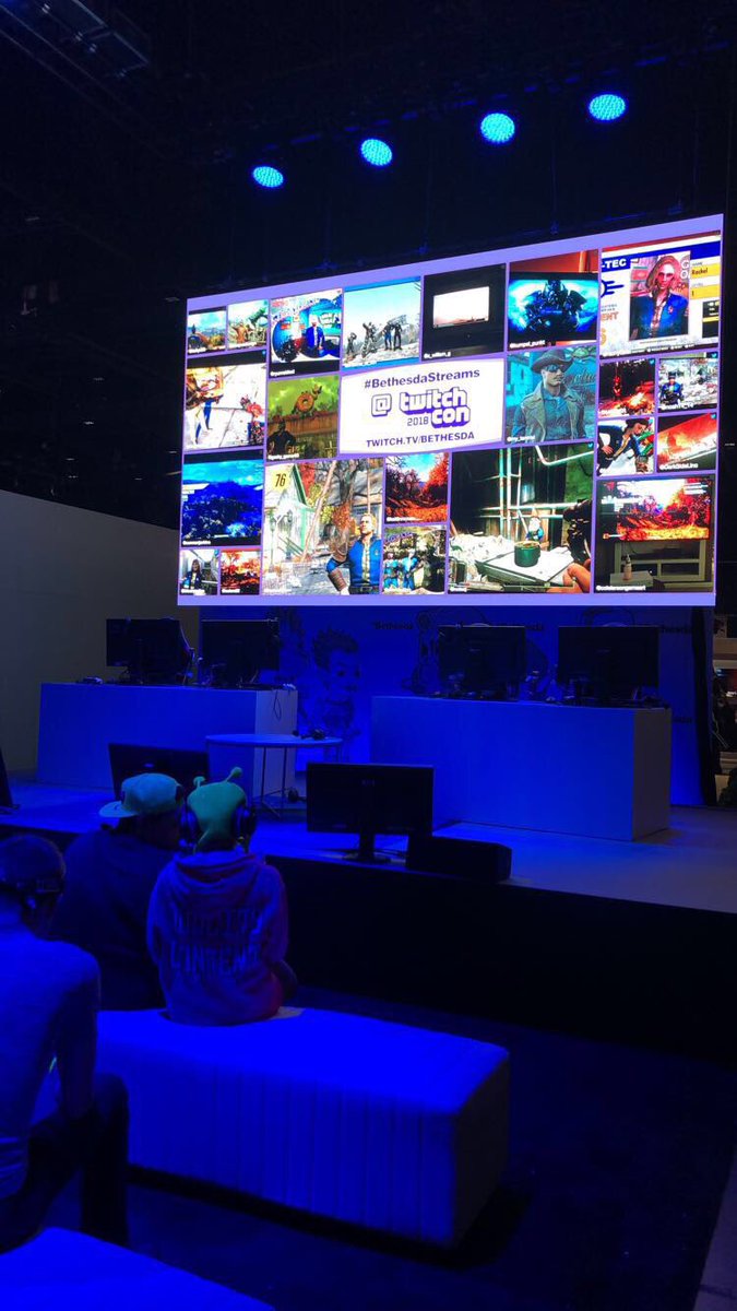 gb_clovy's tweet photo. TODAY 2:30PM I’ll be on this here @bethesda stage, walking through the country roads of Fallout 76. If you’re here at TwitchCon stop by to check us out. And if you’re at home keep your eyes on 
https://t.co/YKpbJlWYrH https://t.co/LXp3sk8WTA
