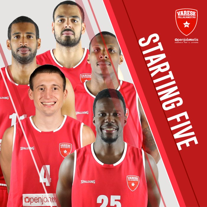 PallVarese's tweet image. Ecco il quintetto biancorosso di #VarTri scelto da coach Attilio #Caja ⚪🔴 #GOVARESE