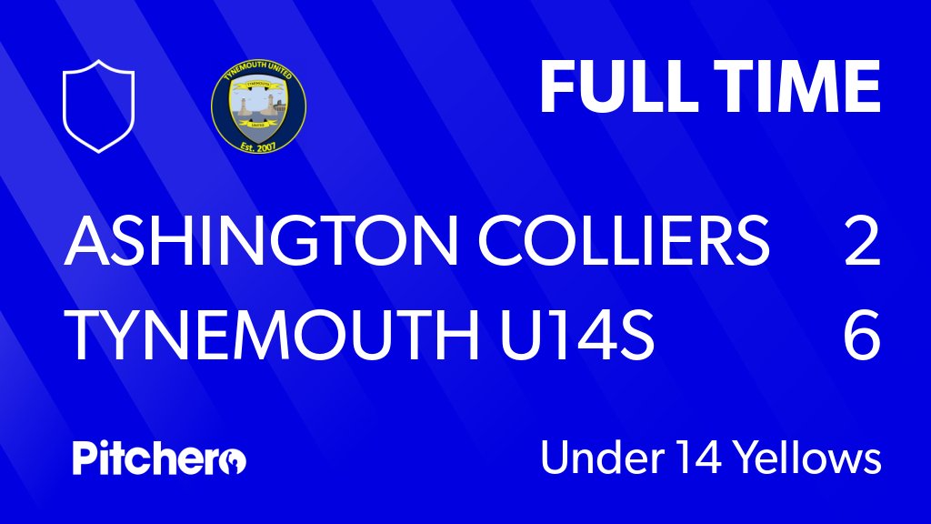 TynemouthUnited's tweet photo. FULL TIME: Ashington colliers 2 - 6 Tynemouth U14s yellows
#ASHTYN #Pitchero
https://t.co/Mi3r3RG1SR https://t.co/wh9bqo8drO