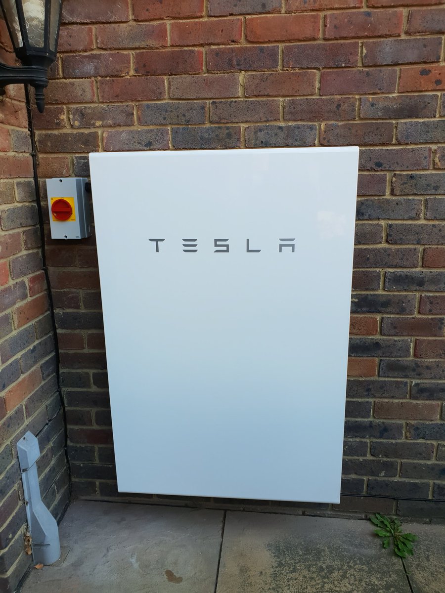 So this just happened 🙂🙂 Obsessed with the app to see how it is powering the house!  Model 3 due Q1..wish we could also get a solar roof in the UK so we could have a hat trick!🙂 install process &amp; team was superb! #powerwall2 <a href="/Tesla/">Tesla</a> <a href="/elonmusk/">Elon Musk</a>