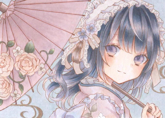 #ATCつくりました
#コピック
金の顔彩を少し使ったので原画はキラキラしてます? 