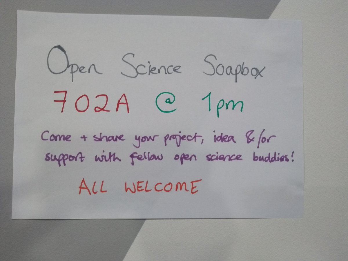 marcosvcvital's tweet photo. Come to the #openscience soapbox at #MozFest openness space at 1 pm. \o/ https://t.co/m7BhWl322l