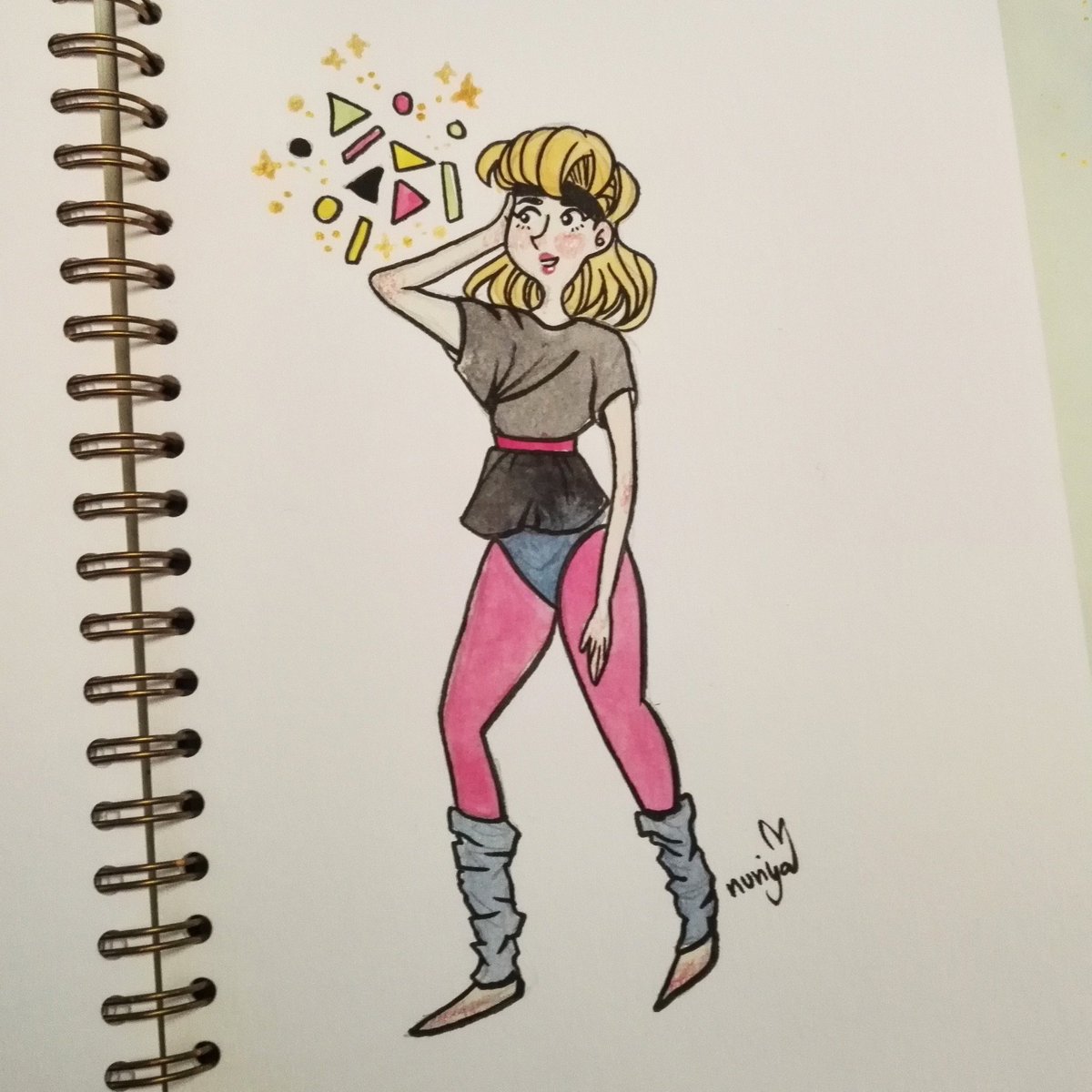 nurilicious_'s tweet photo. #witchtober 2018 day 28: 80s Witch 💗✨ #inktober2018 #inktober #inkwitches #nuriyaart #80switch #gouache #80sfashion #ink https://t.co/0kcwpWvAME