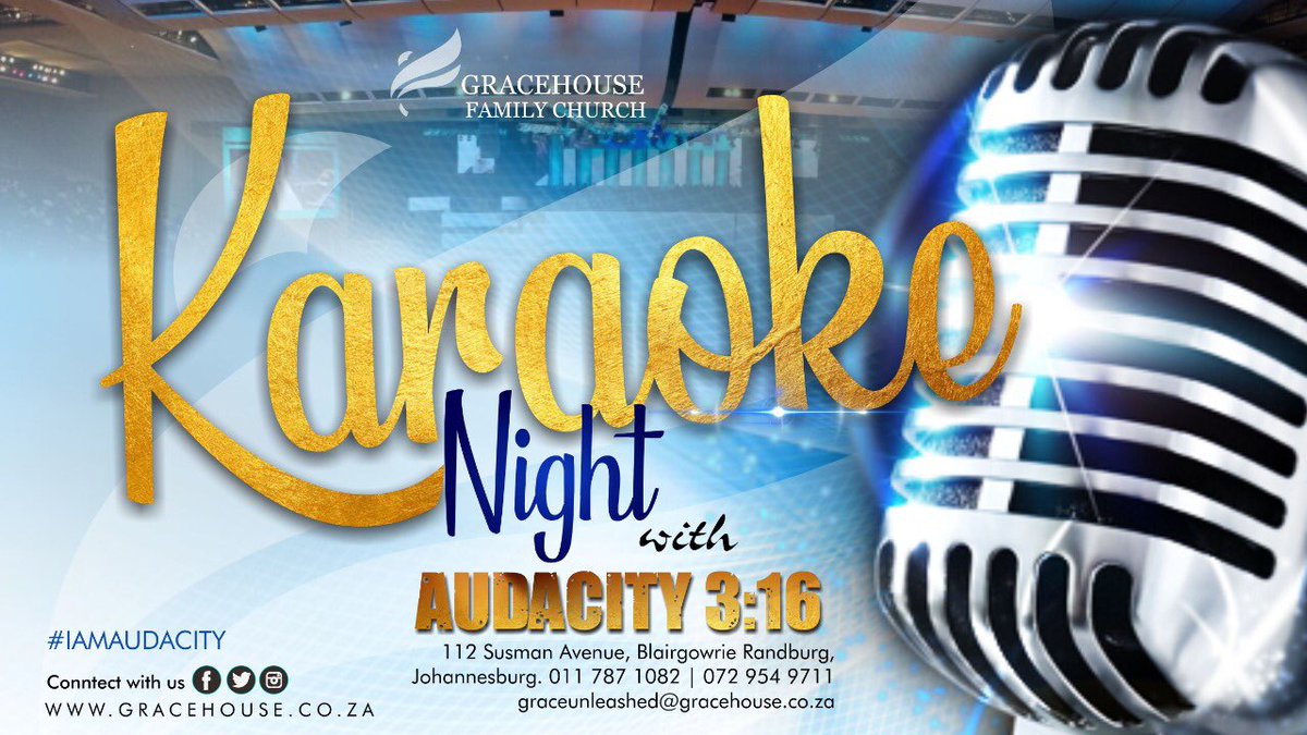 TheElitesGHFC's tweet photo. Tonight, we Karaoke! And God will be glorified!!! Bring a friend! Can’t wait
*drops mic!
#IAmAudacity https://t.co/btH3XzJNze