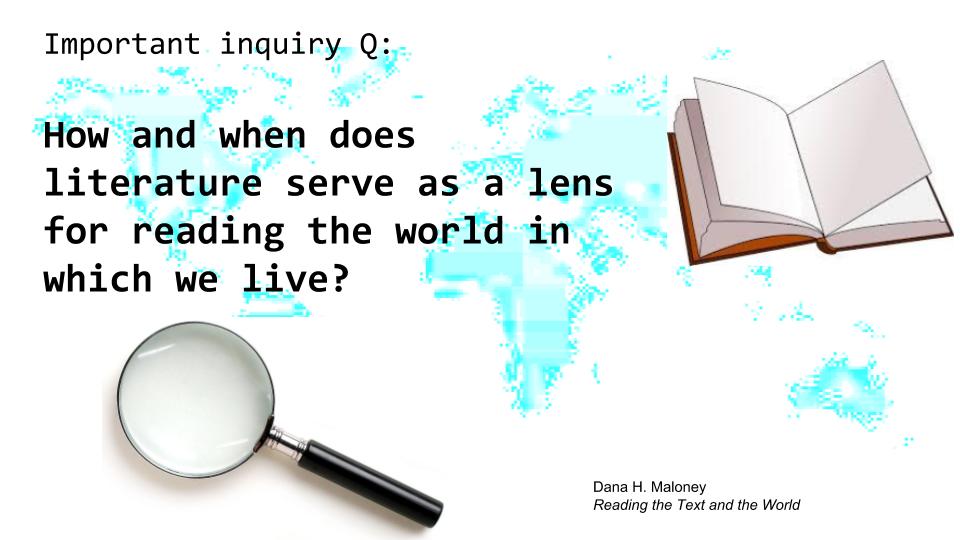 Dana H. Maloney (@danahmaloney) on Twitter photo Important Inquiry Q to ask in literature classes: How does your reading of the text affect your reading of the world? <a href="/ncte/">National Council of Teachers of English (NCTE)</a> Important Inquiry Q to ask in literature classes: How does your reading of the text affect your reading of the world? <a href="/ncte/">National Council of Teachers of English (NCTE)</a>