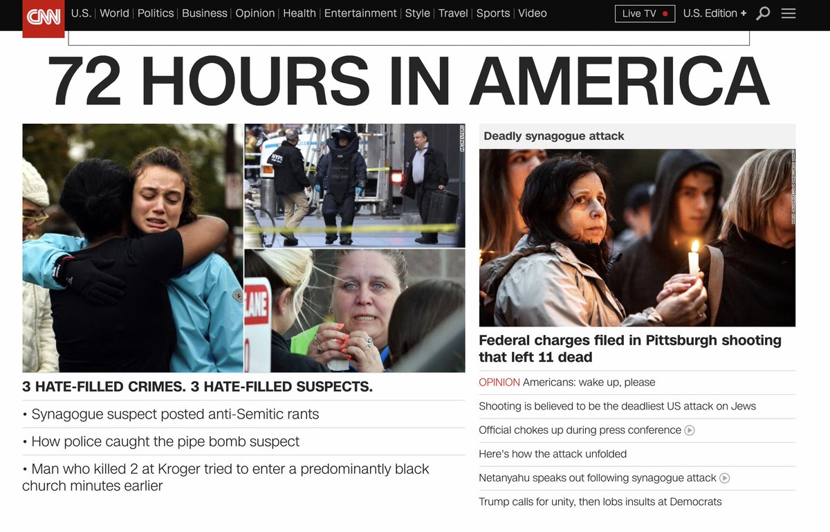 shmulirosenberg's tweet photo. All major news outlets come together in unity against antisemitism... but one can't set aside the bias... @AsburyParkPress @sbarchenger @byMikeDavis These are screenshots from this morning at 8:00. #EnoughIsEnough #PittsburghStrong #Antisemitism #stopthepress https://t.co/Plh9Iqihka