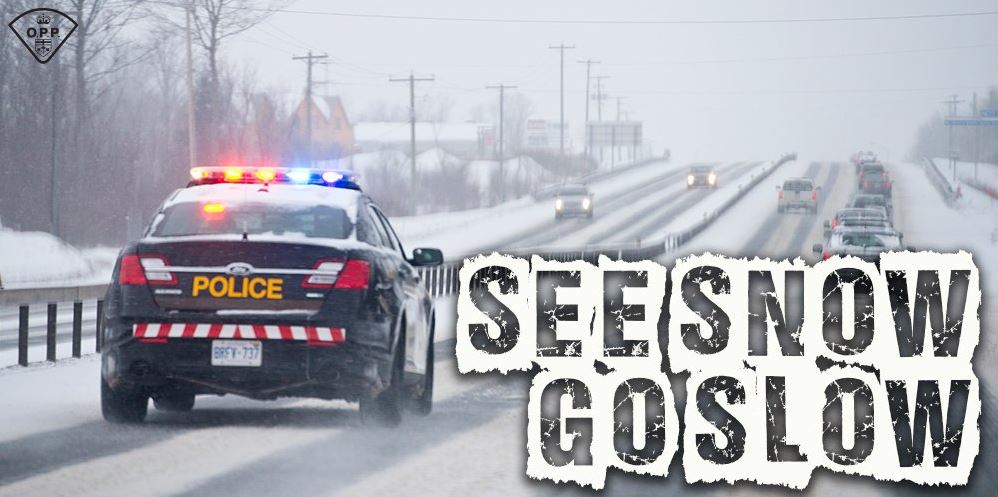 OPP_COMM_ER's tweet photo. ADVISORY: #OPP reporting collisions and slippery conditions throughout the region due to the snow. Please drive according to the weather conditions. #SeeSnowGoSlow ^aw https://t.co/a8KRfuGzqM