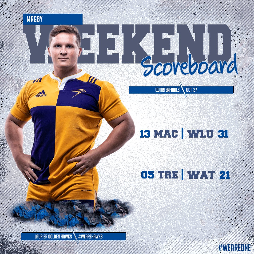 OUAsport's tweet photo. 🏉 #OUA Weekend Scoreboard 🏉

Both Waterloo-based squads took care of business in their quarterfinal matches, with the @WlooWarriors and @WLUAthletics moving on after their respective wins!

📸 @MPHcentral
#WeAreONE https://t.co/sHdmsCoogo