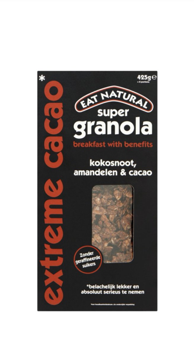 Net lekker de granola met kokos, pinda's en amandelen op van <a href="/EatNaturalBars/">Eat Natural</a> uit de #Foodybox. Daar gaan koekjes mee gebakken worden... 🤗 Maar in de yoghurt ook smullen! #kohw