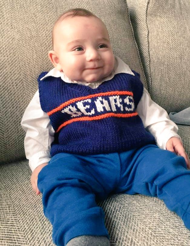 CMoody24's tweet photo. Little Ditka is ready for the @ChicagoBears game today! #beardown @c_moods https://t.co/PigZ163H4E