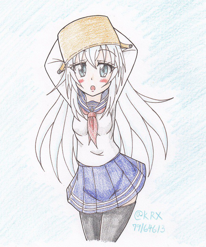 #艦これ版深夜の真剣お絵描き60分一本勝負
#艦これ版真剣お絵描き60分一本勝負_20181028
#響
やっぱり被せたくなるよね 