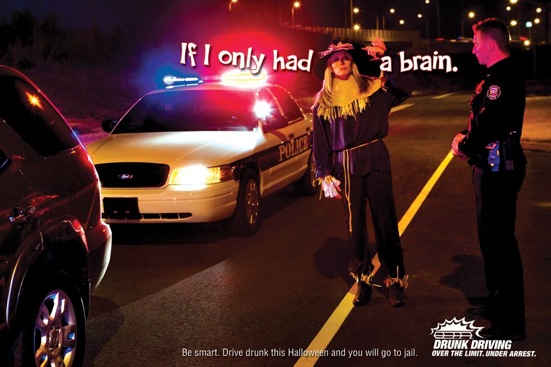 OUPD's tweet photo. With Halloween 🎃 right around the corner, hope you won’t be “off to see a jail cell.” Celebrate responsibly and don’t drink and drive. https://t.co/a6M1939PXQ