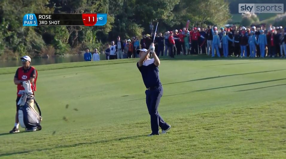 WATCH: Justin Rose's approach hit Xander Schauffele's ball and sent both in to the water during the final round of the #HSBCChampions! skysports.tv/njvSfj #GolfonSky