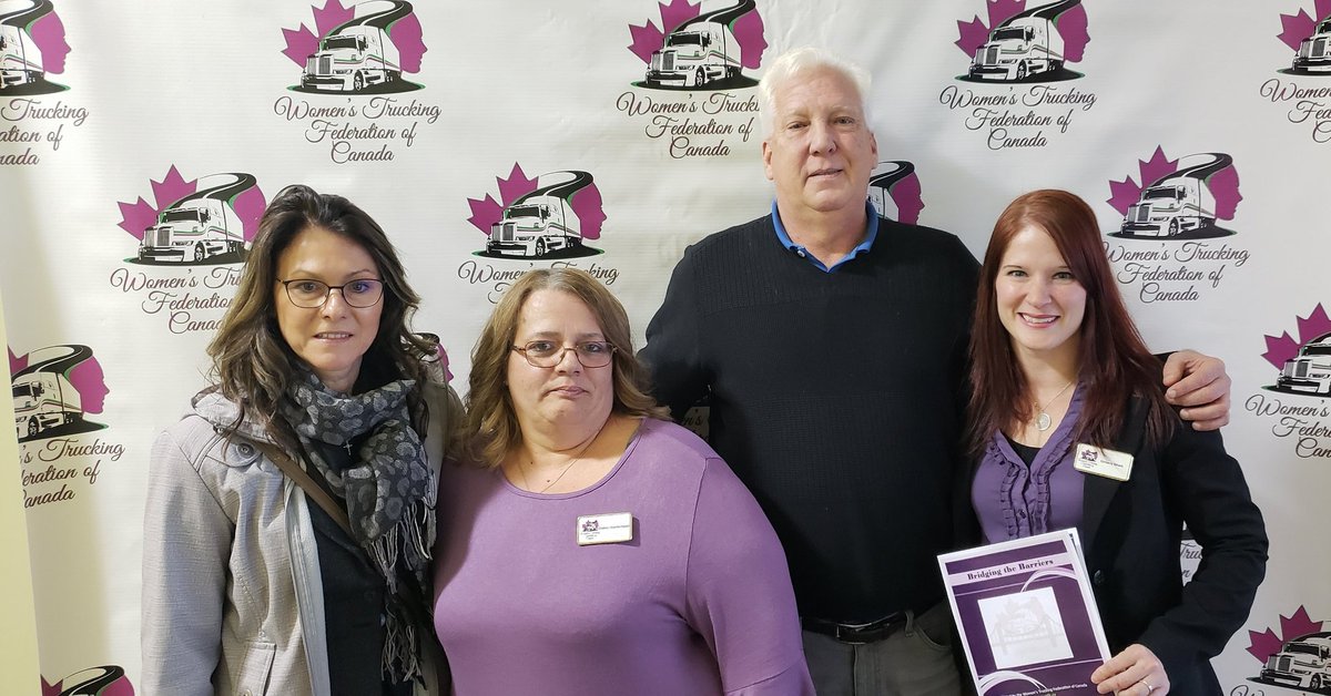 WTFC7's tweet photo. When your work family supports you in everything you do  !! Was great having Shawn Baird and Maribeth Filiatrault at our Bridging the Barriers Educational Seminar.  @SharpTransCA @KimberlyBiback
 #sharpfamily #BB2018 #Trucking #WTFC https://t.co/9iOLoRIaxg