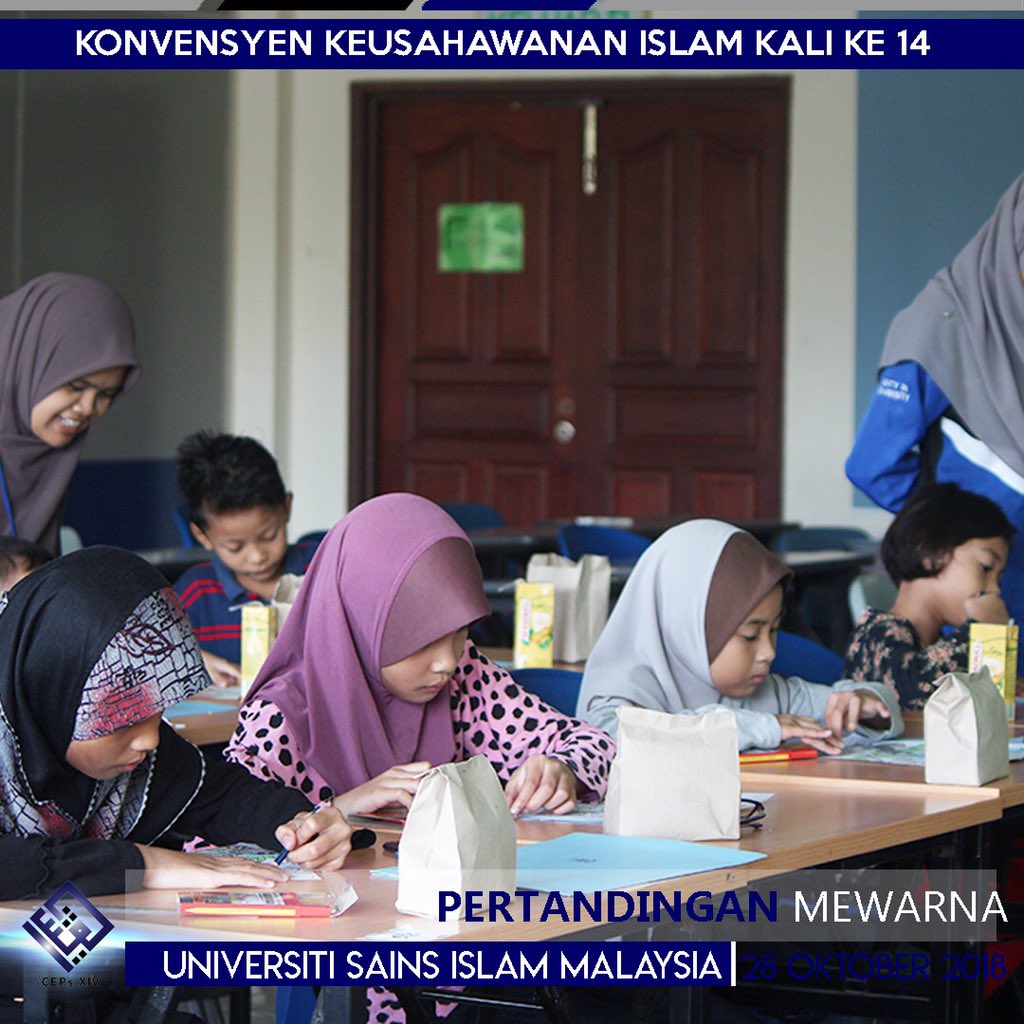 iceps_17's tweet photo. [LIVE UPDATE ICEPS 14 ]

28 OKTOBER 2018

🎨 Pertandingan Mewarna 🎨

Bilik Kuliah Sederhana 2.5, Fakulti Kepimpinan dan Pengurusan, USIM

Terima kasih kepada semua yang datang bagi memeriahkan iceps14 yang berlangsung selama tiga hari.

Jumpa anda semua di iceps15!

#iceps14 https://t.co/n8nNZb37rN
