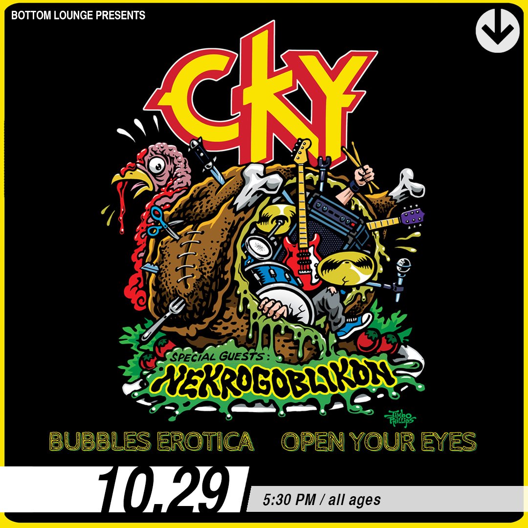 thebottomlounge's tweet photo. TOMORROW CHICAGO!

@ckymusic with special guests @Nekrogoblikon, @BubblesErotica1 &amp; @OYEOfficial!

Last Min Tix → https://t.co/CJOy2uhNYR https://t.co/gUFFTFDE23