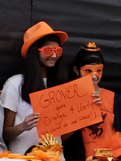 MsAlleyWWP's tweet photo. During #redribbonweek2018 students and staff took a stand to keep GMS #safe and #drugfree.  On 10/24 Grover's photo booth for #unityday was fun for all. @TGMSJags @WWPCounseling #wwprsd #grovergoesorange https://t.co/Ku8wpTK6vf