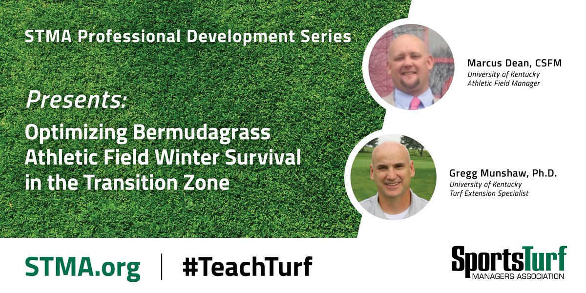 FieldExperts's tweet photo. Only a few days left to watch “Optimizing Bermudagrass Athletic Field Winter Survival in the Transition Zone” presented by Marcus Dean and Gregg Munshaw! Part of our Professional Development Series, this webinar is available until Oct. 29: https://t.co/M8pXqf035E
#TeachTurf https://t.co/AICSicyCAR