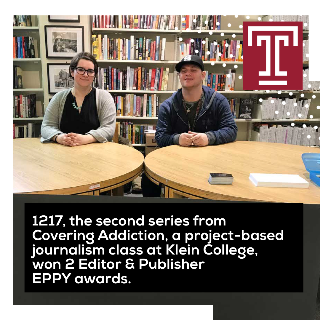TUKleincollege's tweet photo. ICYMI: The Department of Journalism and @sojoaddiction received 2 EPPY awards by @EditorPublisher. Check out their award-winning website at https://t.co/HnZ6v3KNAn. https://t.co/gK7o0WnpxM