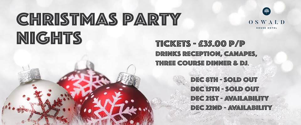 oswald_house's tweet photo. Come and celebrate with us @oswald_house 

We have availability for our fantastic Christmas party nights and such amazing value at £35.00 per ticket 

Bookings via info@oswald.house 

#christmas #ChristmasCountdown #party #fife https://t.co/o4pju39QVK