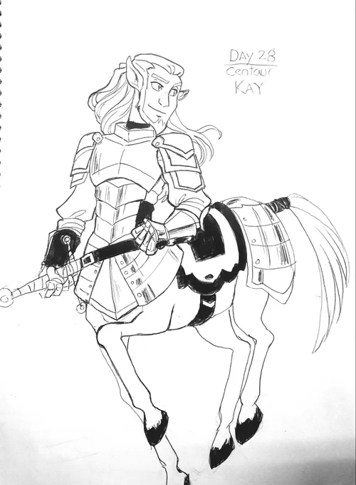 #inktober2018 Day 28. Centaur. Cir Kay. 