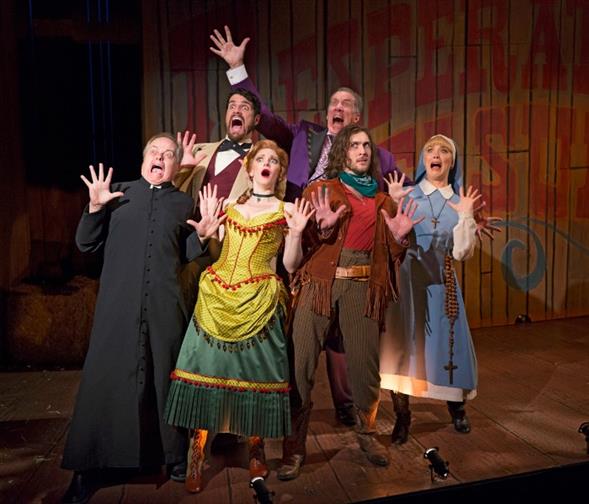 TDFNYC's tweet photo. Sending our best to the cast and crew of @MeasuresMusical as they take their final bow #OffBroadway today! Look back on how Shakespeare inspired this Wild West musical comedy. https://t.co/bc7WzUt0Lo https://t.co/aAjiMjQ4JJ