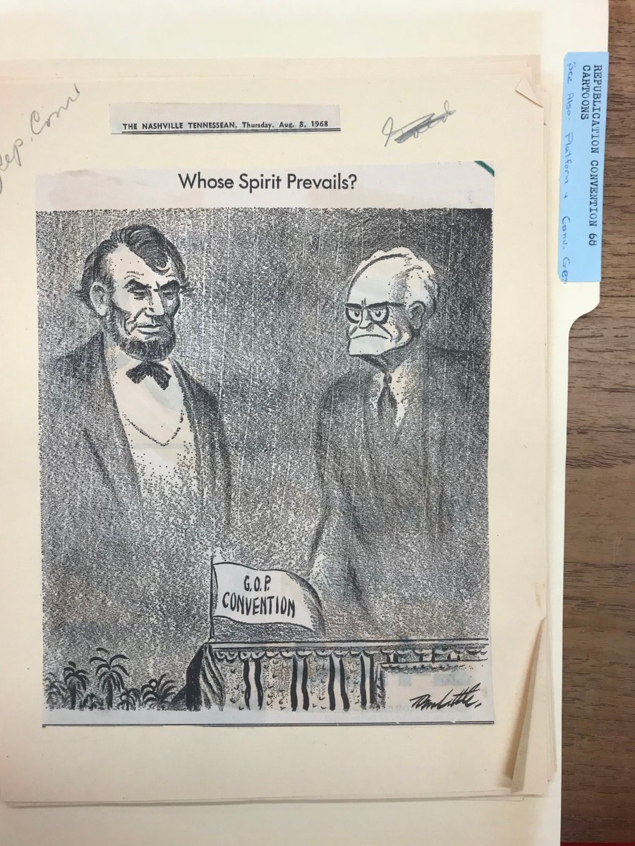 10/ Cartoonists at the time lamented the shift away from the Party of Lincoln (like, hey, the party is fundamentally changing--it's no longer the Party of Lincoln):
