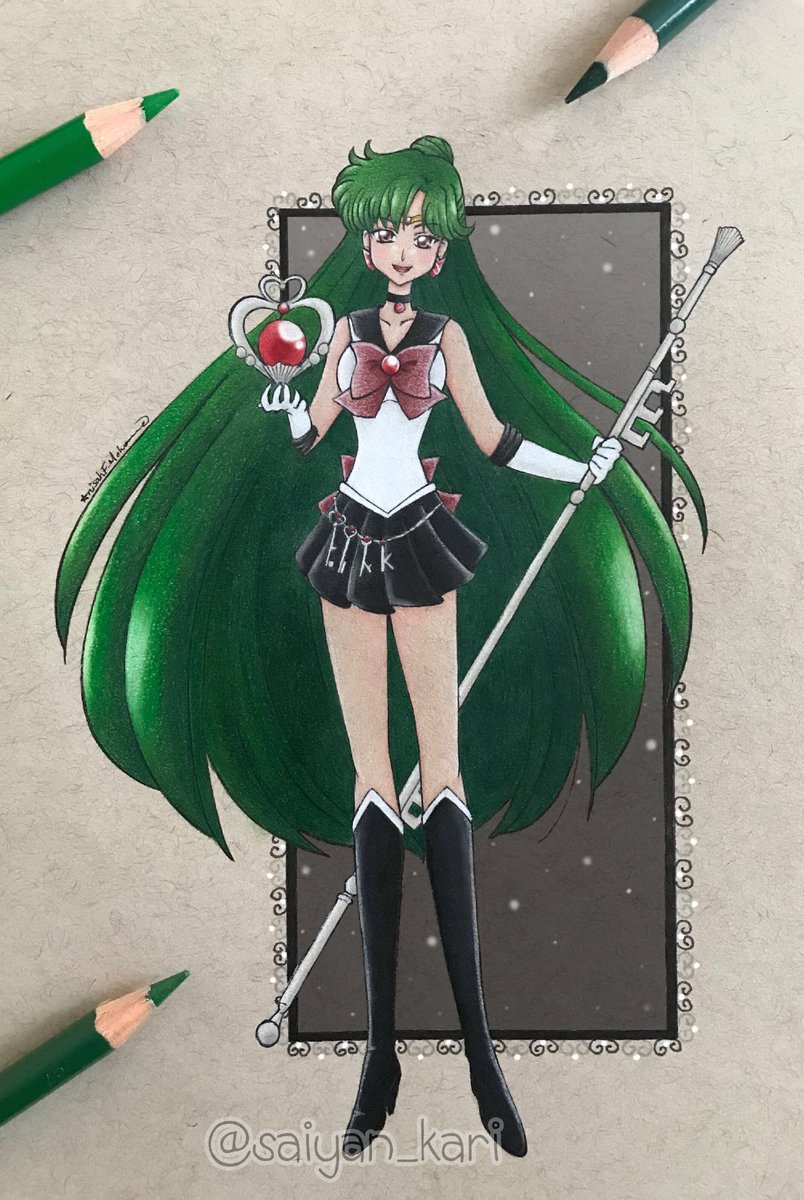 Karichu Sailor Pluto セーラープルート 冥王せつな Sailorpluto Setsunameiou セーラームーン Sailormoon Inktober18 Sailormooncrystal セーラープルート生誕祭 美少女戦士セーラームーンクリスタル Inktober 冥王せつな生誕祭18