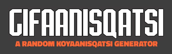 A random Koyaanisqatsi generator using Giphy gifs?
Yes, such a thing exists!

#GodfreyReggio

monkeon.co.uk/gifaanisqatsi/