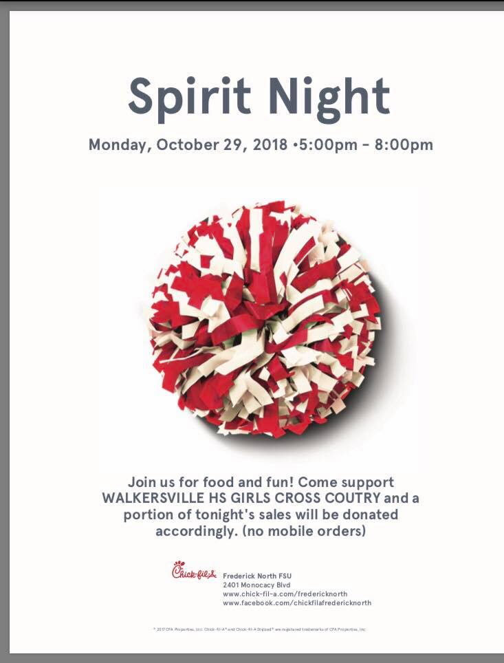 BoostersWHS's tweet photo. Need an idea for dinner on Monday, October 29? Visit @ChickfilA Frederick North (Monocacy Blvd) from 5-8pm. A portion of the sales will help support the Lady Lions Cross Country team.

💙🦁💛👟
@lions_xc_track https://t.co/JQXyyL57CH