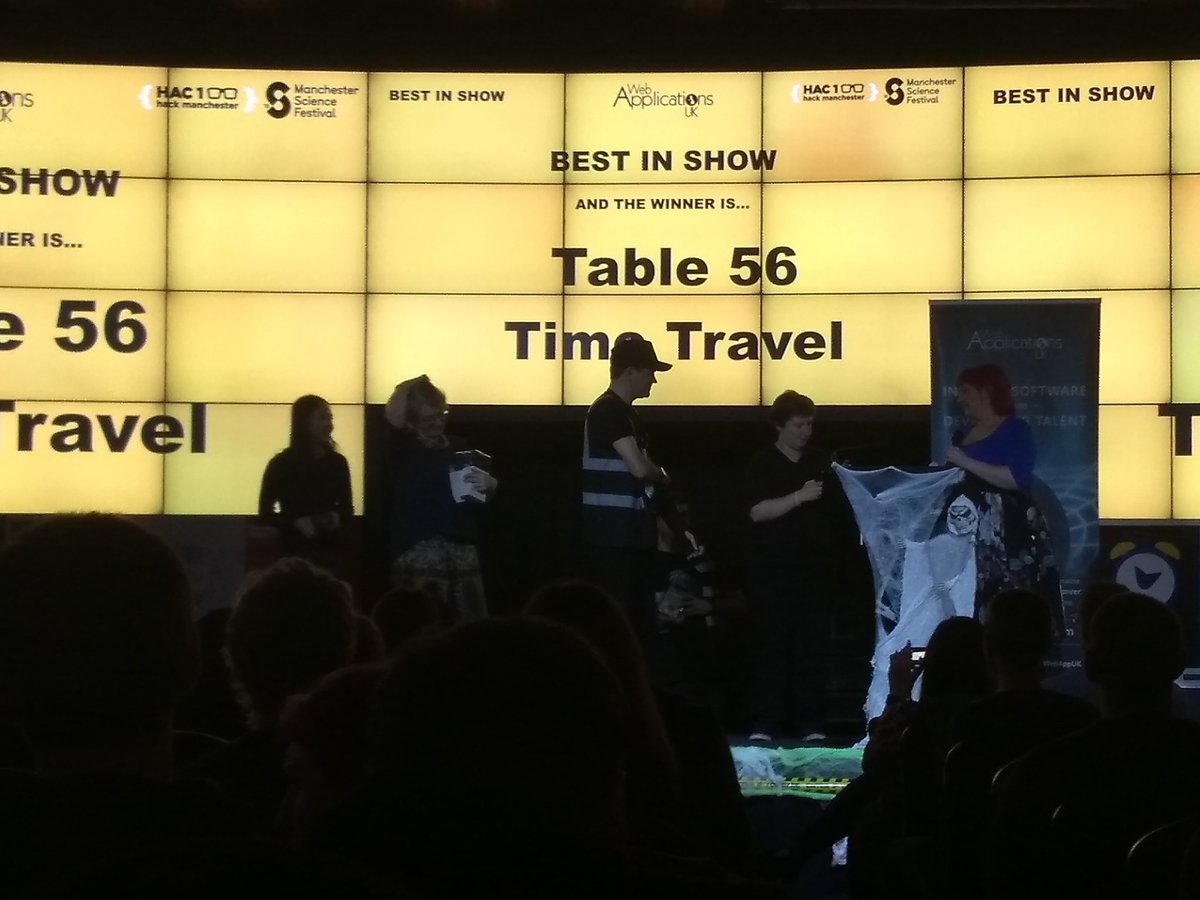 northcoders's tweet photo. What a brilliant night we've had a #HackMCR18. The standard was out of this world and the videos this year were something else π
A special mention must go to team Time Travel β the first all-female group in the history of @HackManchester to win Best in Show! ππ #Hackathon https://t.co/quOfjW3lv7