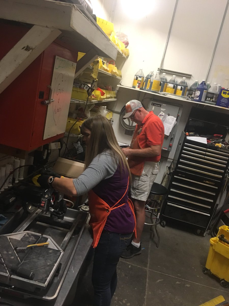 LucindaSweetBee's tweet photo. Jenn and Tom taking care of the down tools! Way to go guys! 
#D66proud #415rocks #wearethecreek
@CBoswellHD @mosesjedTHD @NFilantresTHD https://t.co/378XZq2Dwk