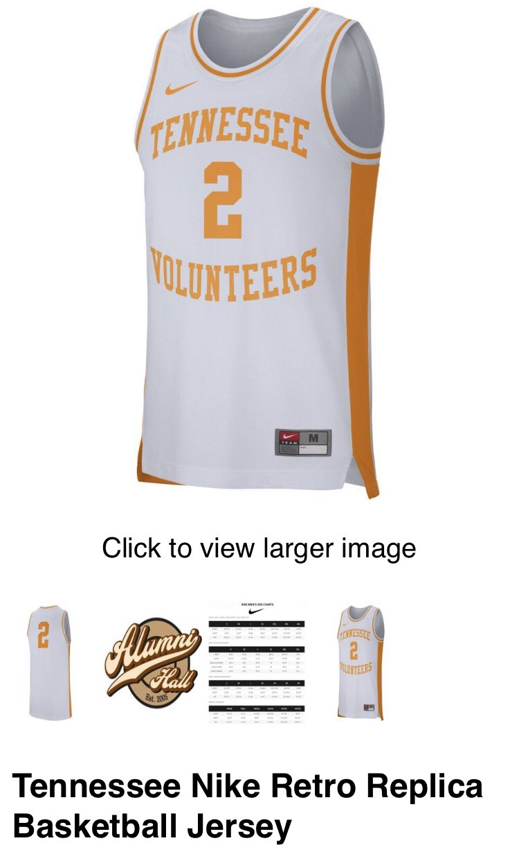 tennessee basketball throwback jersey