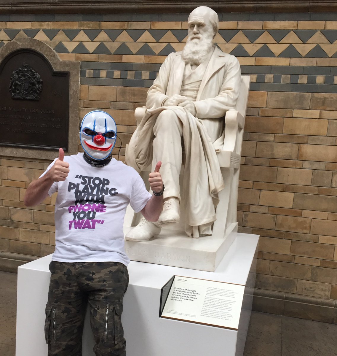 Legpuppymusic's tweet photo. #TimeOut50 #iconic Number #23 @NHM_London #Art #History A stunning piece of #architecture &amp; #Museum consisting of 80 million items #photography @TimeOutLondon #Clown #punk @MuseBoost @katiesol tune in tomorrow for another #location 44 down 6 to go. Get the #champagne ready... https://t.co/ExTMAVpo9k