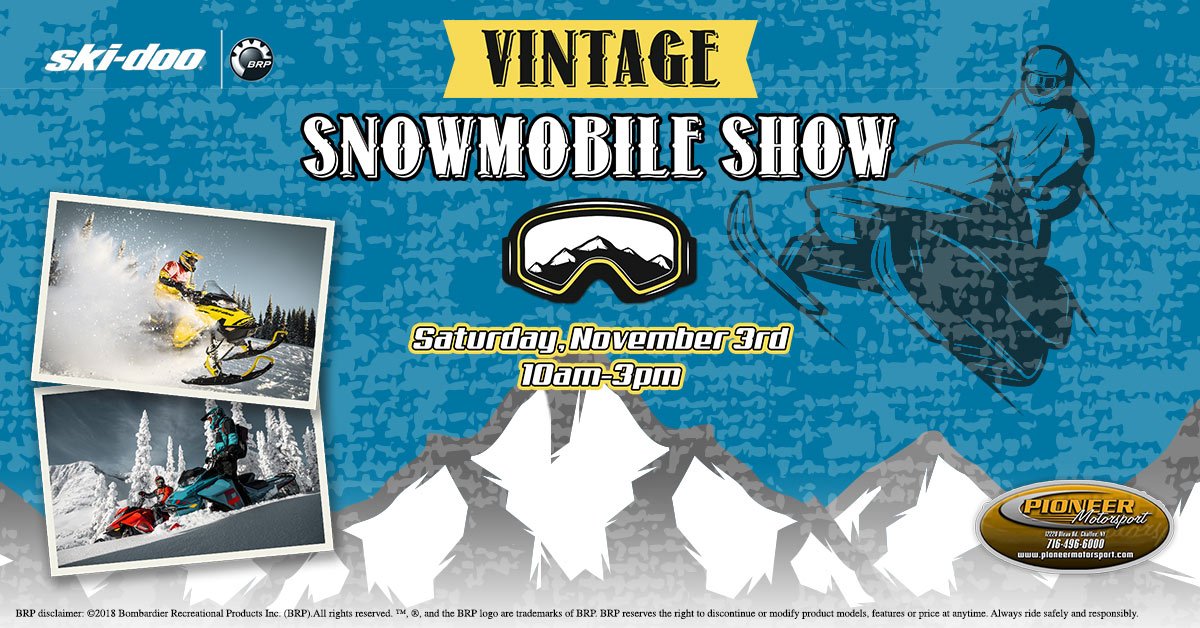 SnoSurfers_SC's tweet photo. Stop in to @PioneerMoto next Saturday for a vintage snowmobile Show and open house... #getreadyforthesnowfall https://t.co/D91sYM3PN2