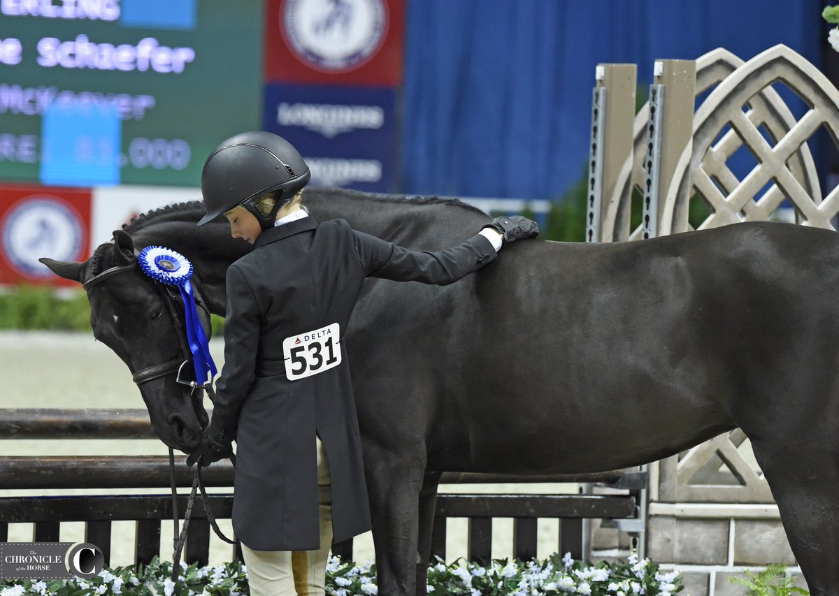 ChronofHorse's tweet photo. Those are some well-deserved scratches! Tessa Downey and Anisette are taking home several titles from #WIHS2018, including grand champion pony hunter. Check back later for the full story from today's pony champions โค๏ธ๐ด๐
https://t.co/3nMqwiUt2l