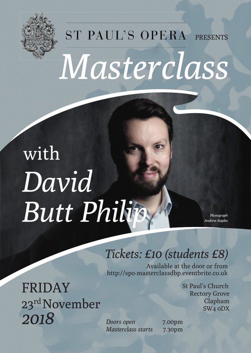 stpaulsopera's tweet photo. @DavidButtPhilip returns to SPO for another Masterclass with singers @Hugh1Benson Stephen Cviic Chris Head Sophie Horrocks @SopranoLewis What an honour! Pianist @Mayasoltan Tickets https://t.co/FzbGvo7zM1 @thisisclapham @StPaulsSW4 @SueDoreyMusic @ClaphamSociety #operamasterclass https://t.co/a3mWh55DBa