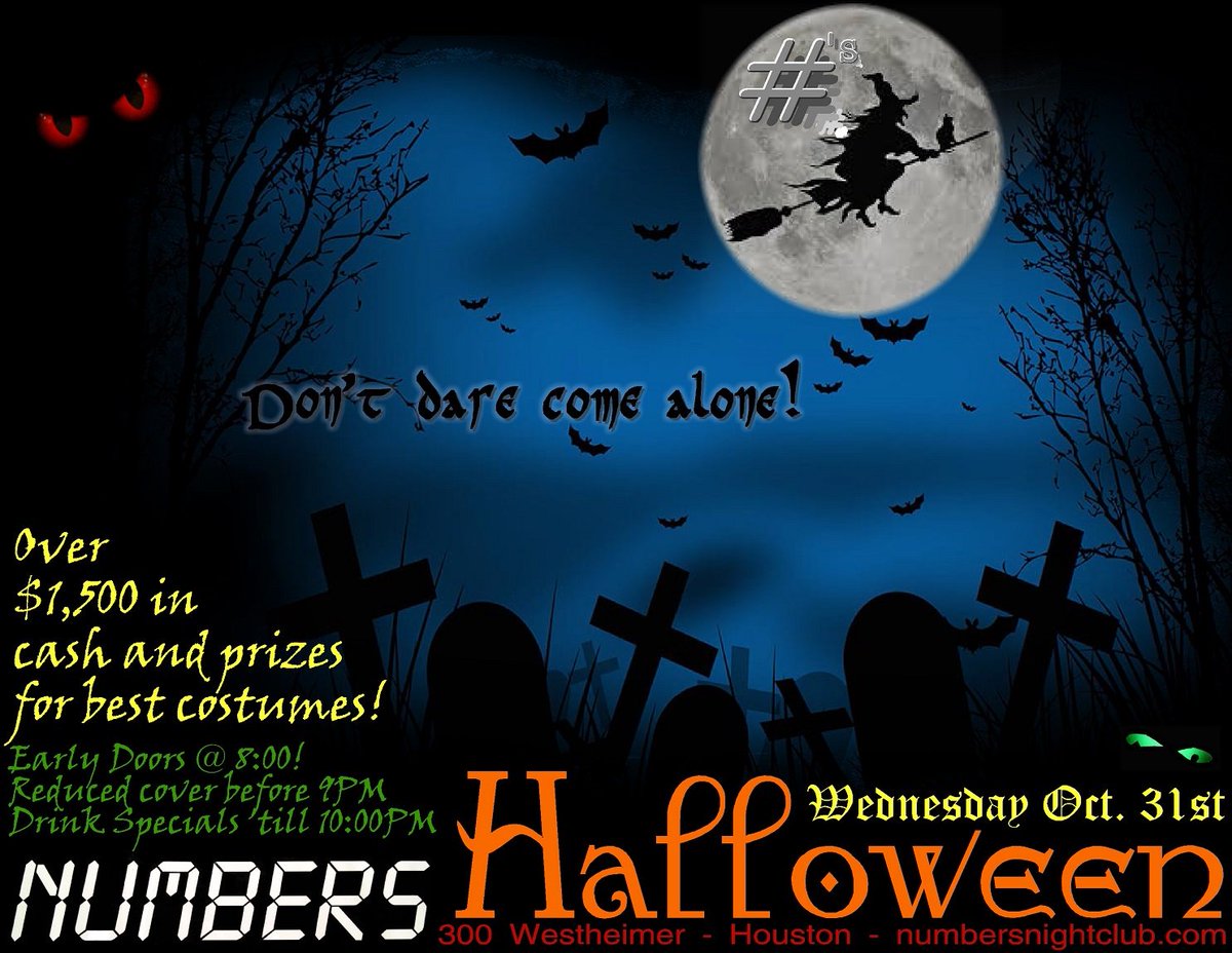 Numbers_Houston's tweet image. #numbershalloween - Over $1,500 in ca$h and prizes! facebook.com/events/1812902… THIS Wednesday! numbersnightclub.com
