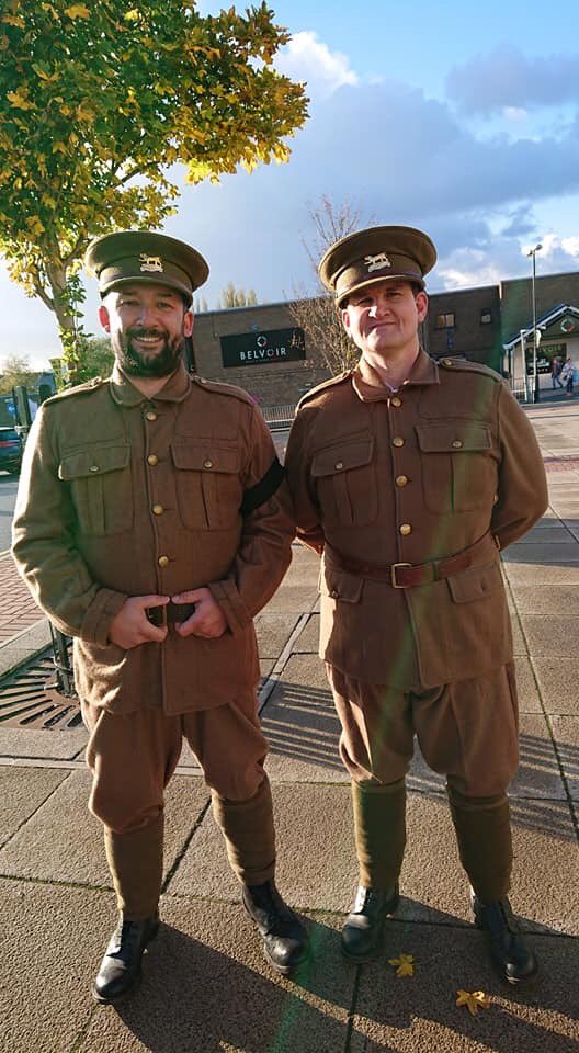 #firstfifty today me and my pal took in a re enactment of the original march to war of the first fifty civilians to volunteer for WW1 from Coalville. It was great to be part of history and learning about what these fellas did on the frontline #NeverForget