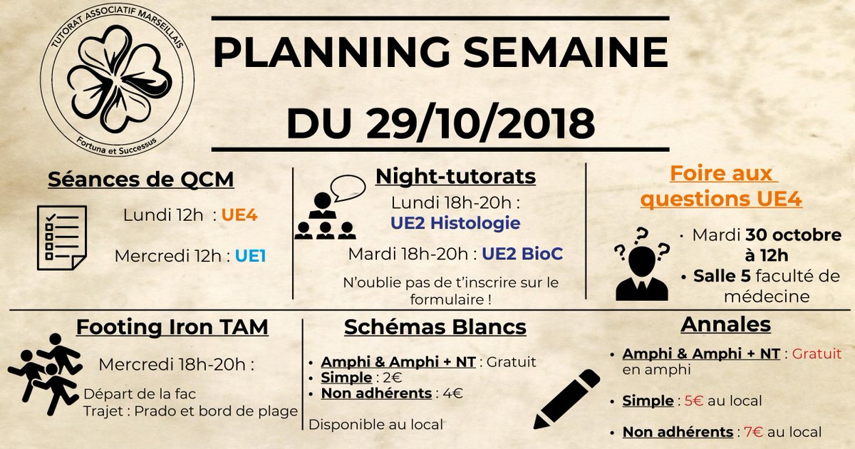 TutoMarseille's tweet photo. [PLANNING 29/10]

💫Voici le planning de cette semaine, on se retrouve demain pour l'écurie d'UE4 ! 😉

#paces2018 #paces #marseille https://t.co/lQKuiwkreU