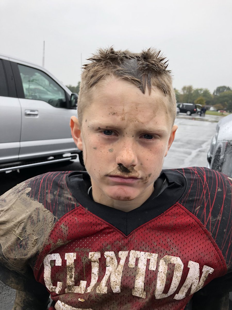 Jaxon left it all on the field... took some field home with him too. Mud, rain, and football go together apparently. Until next year...