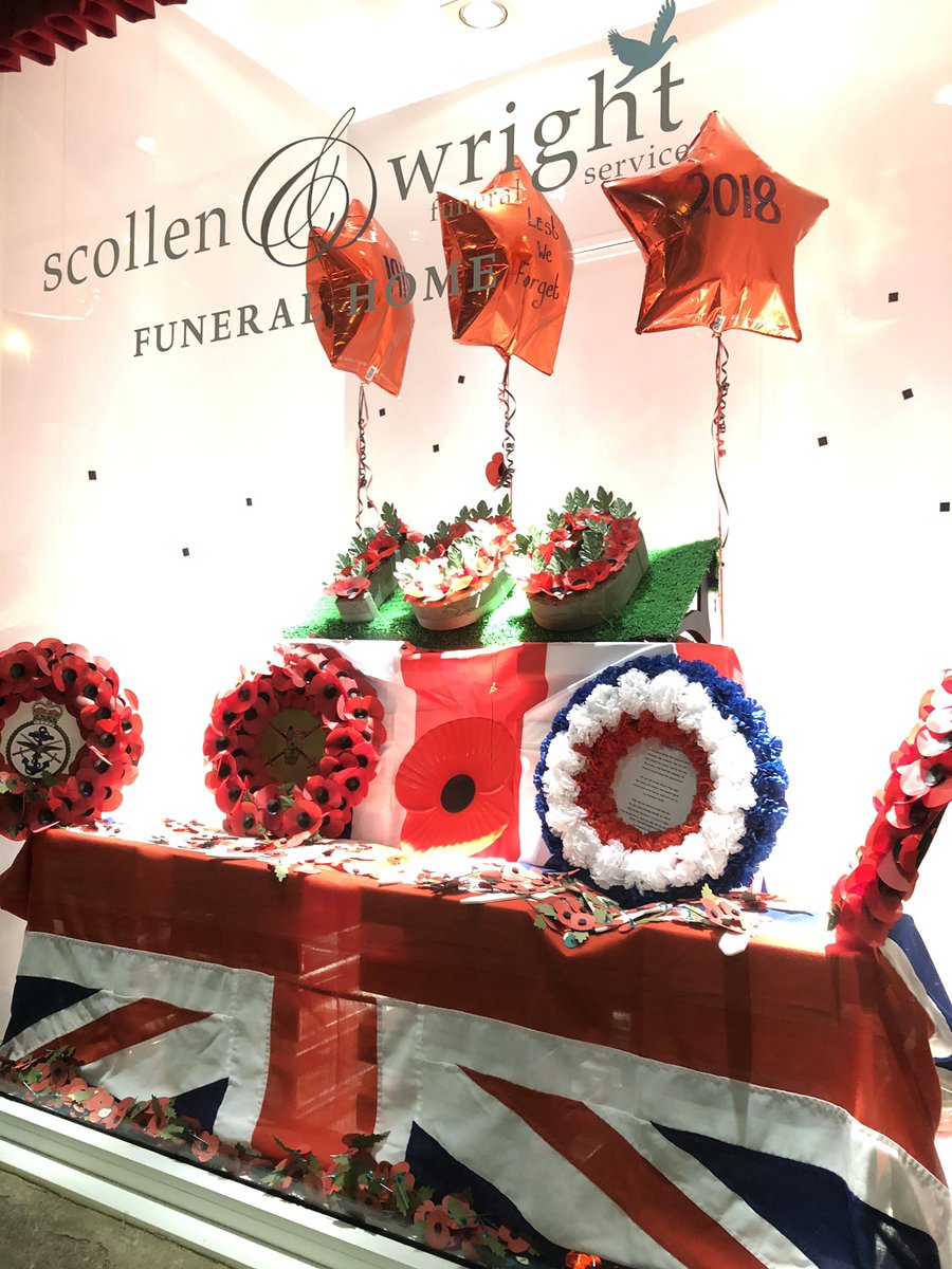 Remembrance display in the window of our Silksworth funeral home #remembrance #poppy #funeraldirector