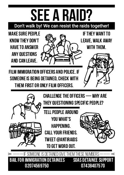 🔥NEW 🔥 Updated info card on what you can do in an #immigration #raid. Print & distribute your own here: tinyurl.com/ybvzbr4l #solidarity