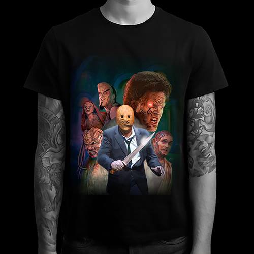 Nothing like a bit of Clive for the weekend. This 'Nightbreed' shirt is great fun, if you're a little bit twisted like us. We love this art by Mark Maddox; one to grab! 
greatbritishhorror.com/product/nightb…