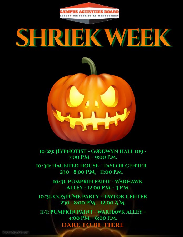 Shriek Week starts TOMORROW with our first event being a hypnotist show! We will be giving away fast passes tomorrow from 12-1, to the first 6 people to answer a riddle correctly. Whoever wins one gets to bring a guest. The riddle will be posted at 11:45 AM tomorrow. Stay tuned.