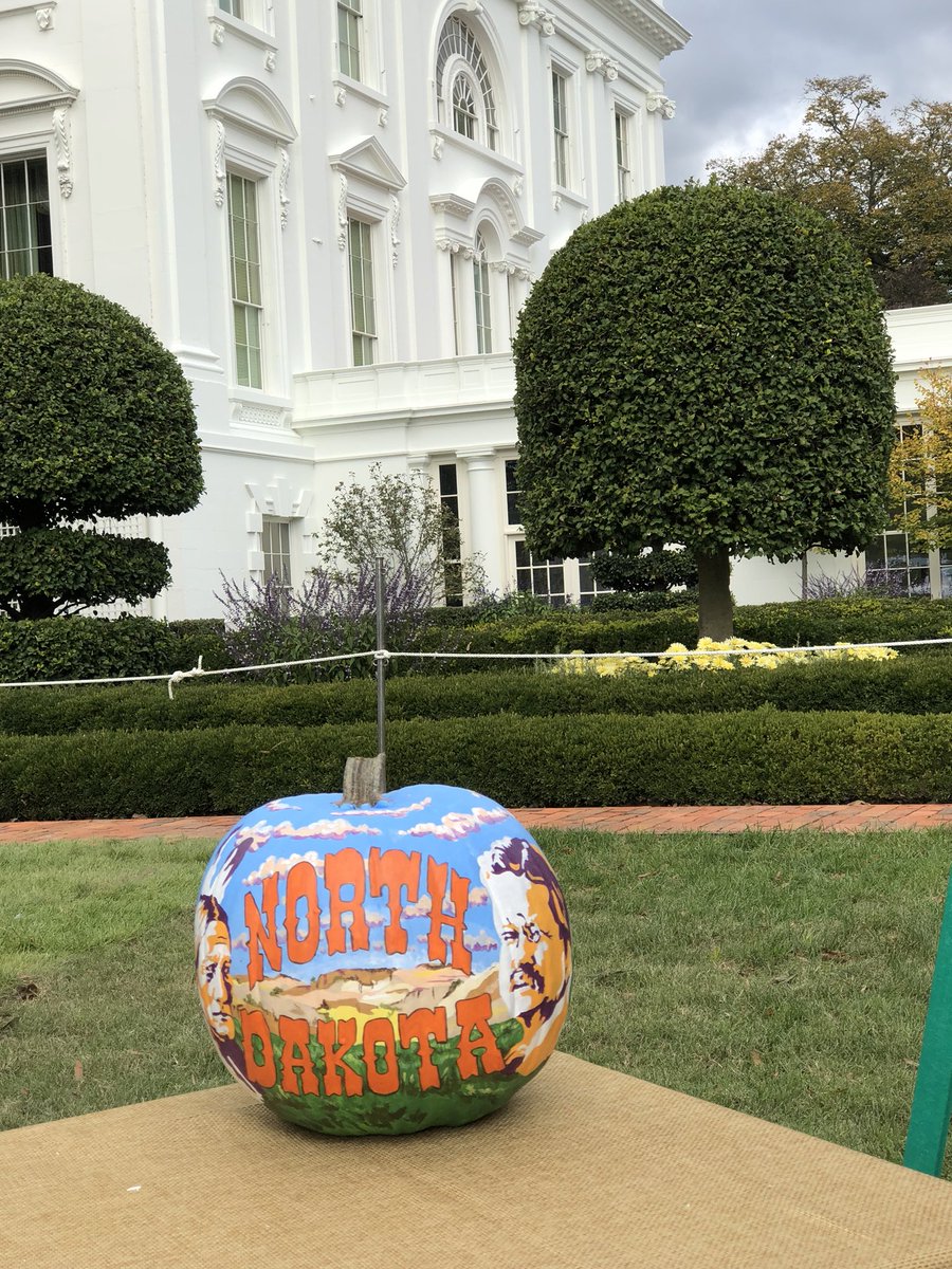 CurtNtto's tweet photo. North Dakota’s pumpkin for the White House Halloween Party for kids. #StatePumpkins https://t.co/B9NiDMQ7qT