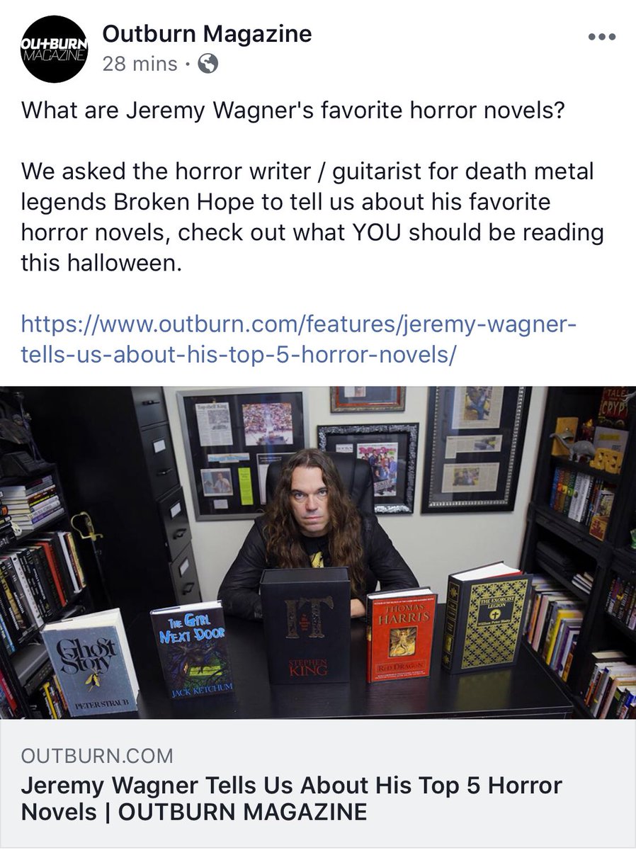 JeremyXWagner's tweet photo. Check out five of my favorite #HORROR novels in this rundown I did w/ @OutburnMag

*There’s so many horror novels I love. It’s hard to narrow down, these are definitely in my heart. And boy, do I love you, @peterstraubnyc!

LINK: https://t.co/8PuJdHTywc

#horrorfiction #novels https://t.co/49Y1LJWCGa