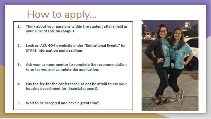 SeasonsOfSasha's tweet photo. In honor of the last week of #CSAM18 & #GLACUHO, I want to talk about investing in the future of the profession. Have you thought about which student leaders you want to encourage to apply for @acuhoi_STARS 2019? Applications will open in late November https://t.co/pzPZbOfua4. https://t.co/OUnjkk0WJH