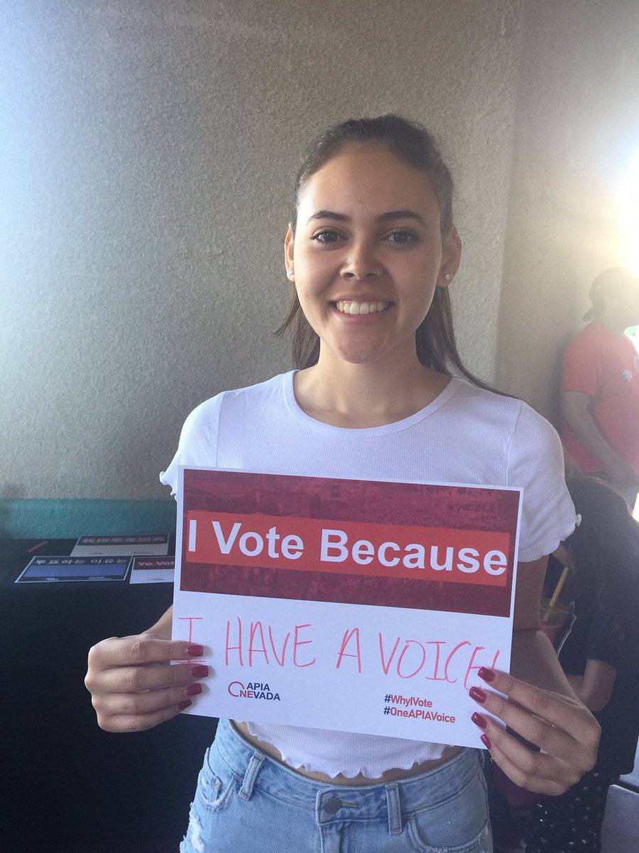 BattleBornProg's tweet photo. Hey, #Vegas! Meet Kim, sheβs a first-time voter who just made her voice heard at Chinatown Plaza! #NVPol #VoteEarlyNV #Midterms2018 https://t.co/1DjelCxHGg
